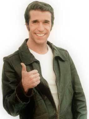 "The Fonz" or "Fonzie" played by Henry Winkler, the last of the nicknames Monarch gives the cop.